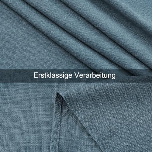 Smiry Leinenoptik Tischdecke Eckig 140 x 100 cm Blau – Ansicht 3