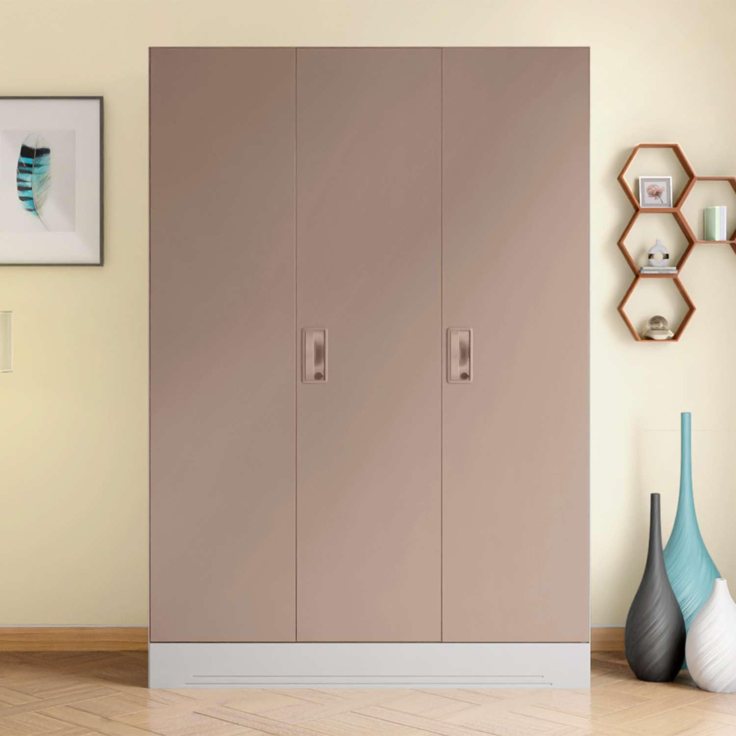 GODREJ INTERIO Almirah Slimline 3-Door Steel Almirah, Cupboard for Clothes (Alpine White and Portabella Matte), 1-Year Warranty, 7 Shelves, 1 Locker-picture-11