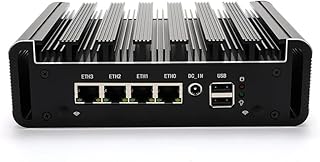Jasper Lake Celeron N5105 Quad Core Firewall Micro Appliance, Mini PC, Nano PC, Router PC with 16G RAM 512G SSD, 4 RJ45 2.5GBE Port AES-NI Compatible with Pfsense