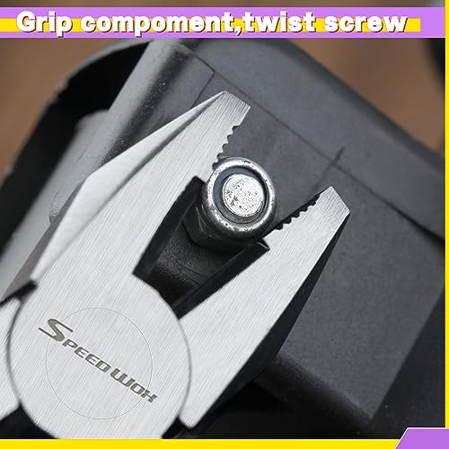 SPEEDWOX Mini Linesman Pliers - Bolt Extractor & Stripped Screw Removal Tool, Purple, 112MM - Image 3