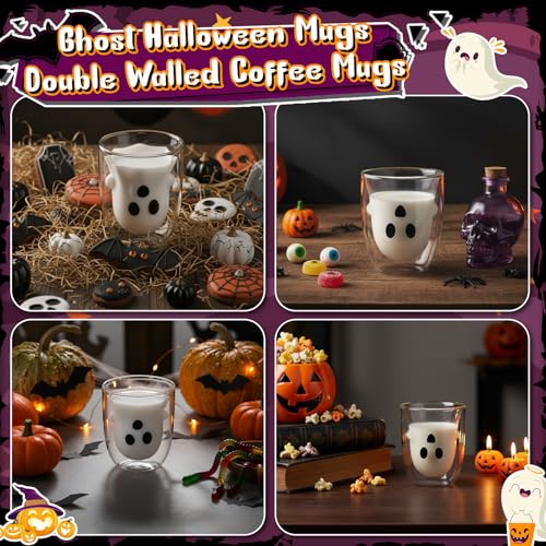 Taza de vidrio doble pared Ghost para Halloween 300 ml miniatura 6