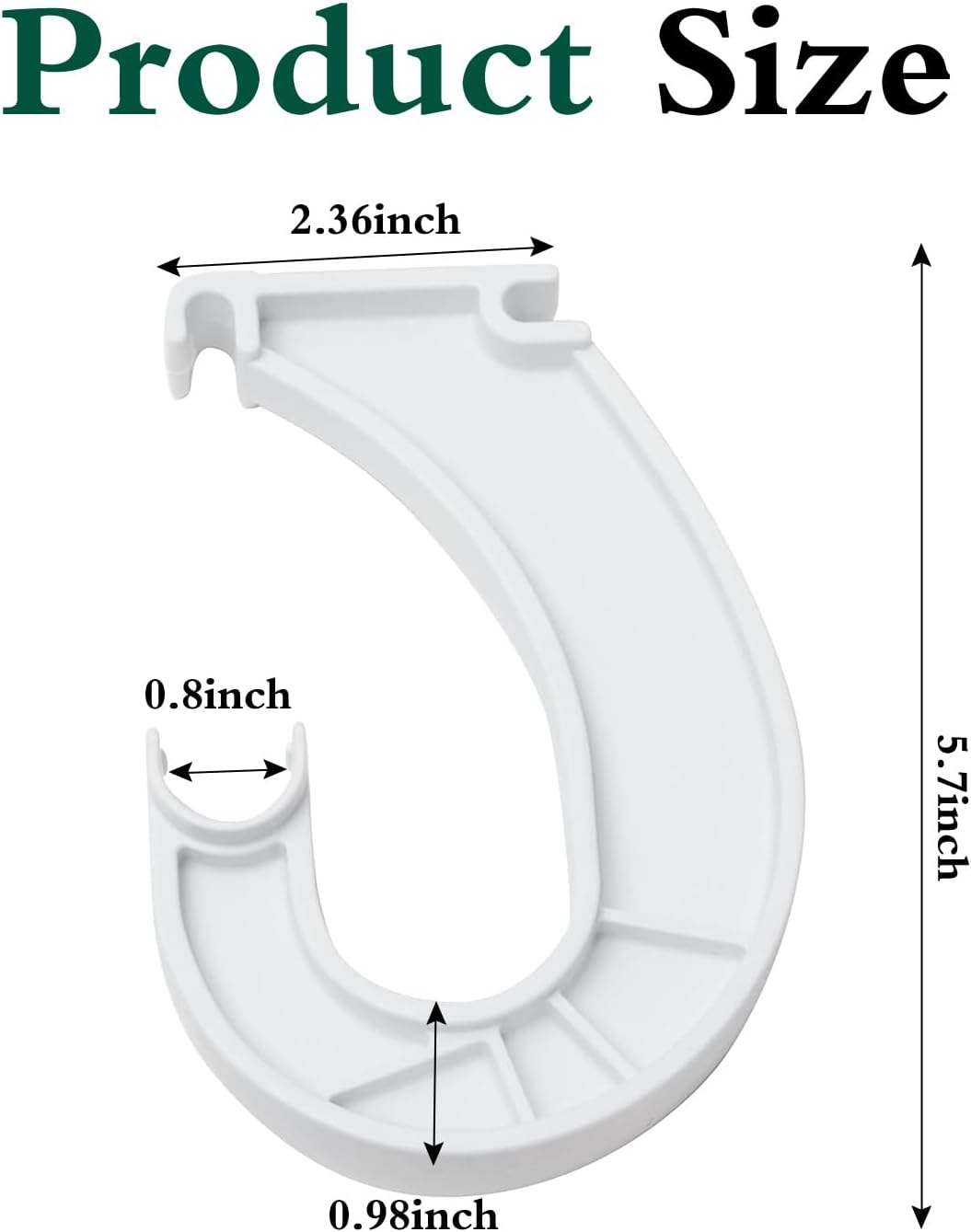 4Pcs Hanging Closet Rod Support,3/4 Closet Shelf Rod Holder,Sturdy J-Shaped Closet Brackets for Hanging Clothes,Cabinets Storage and Curtain