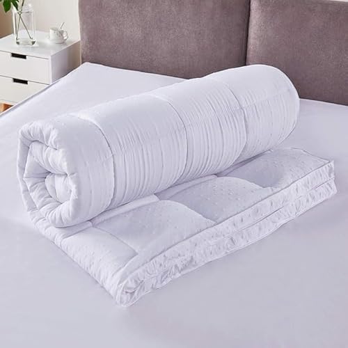 Soft Bed Topper with 3D Massage Effect and Raised Bubble Design. Stitched with a 5cm Border and Equipped with Elastic Bands on All Four Corners for Secure Fit. (Double 137cm x 193cm + 5cm)