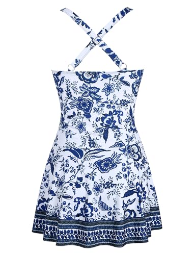 ZAFUL Women's Tankini Bathing Suits Swimsuit Tummy Control Two Piece Swim Dress Cut Out Twist with Bikini Bottoms3