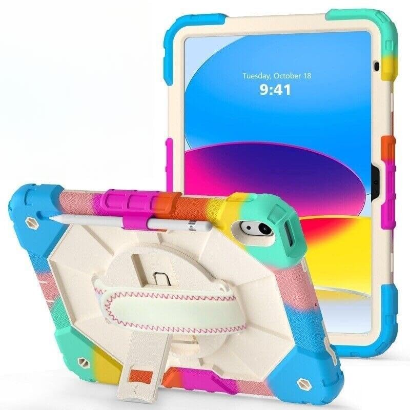 Étui iPad Air 5 10.9 2022 silicone rigide bleu avec support