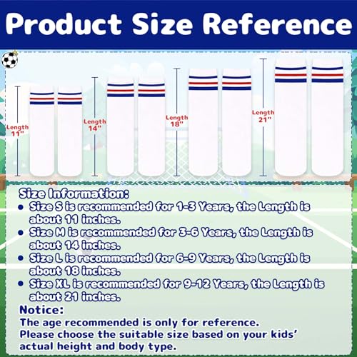 Image of Olreco 1 Pack Toddler Kids Youth Soccer Socks Girls Boys Baseball Socks Youth Knee High Softball Football Accessories Cotton