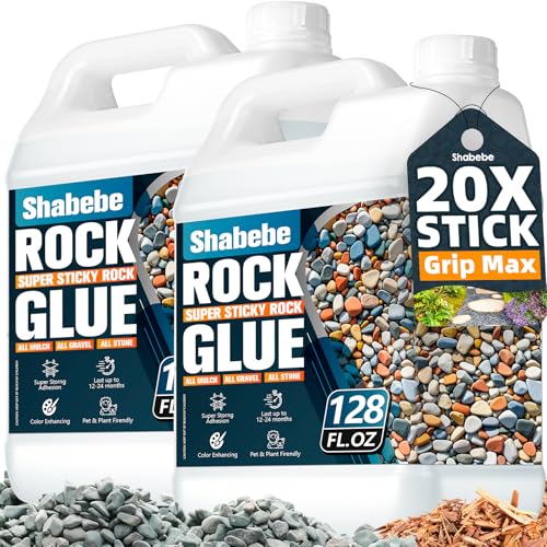 Shabebe Rock Glue for Landscaping – 2 Gallon Mulch Hold with Grip Max, Strong Adhesion& Max Coverage Gravel Binder for Rocks, Gravel & Pine Straw, Covers Up to 3X Area, Fast-Drying & Weather-Resistant by Shabebe - Used condition - US$83.51
