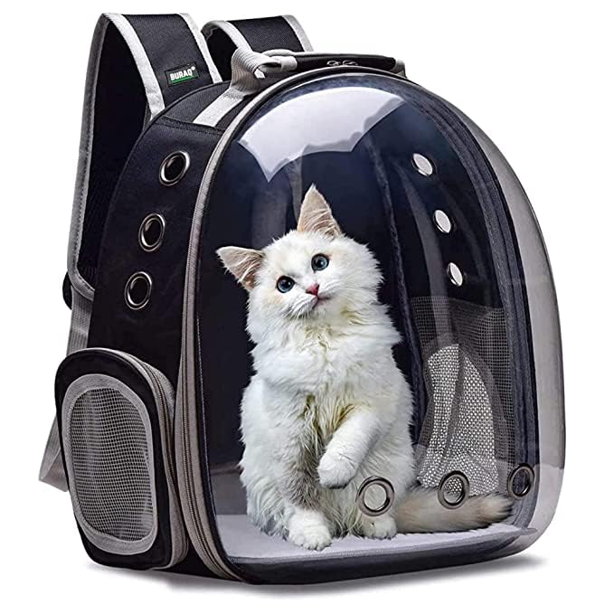 Astronaut Transparent Pet Carrier Backpack - for Travel, Hiking, Designed with Breathable Space, Ventilated, Airline-Approved, Sturdy Pad for Puppies & Cats (31.8L x 25.4W x 41.9H Centimeters) (B0CF5NW8M7) Amazon Price History, Amazon Price Tracker