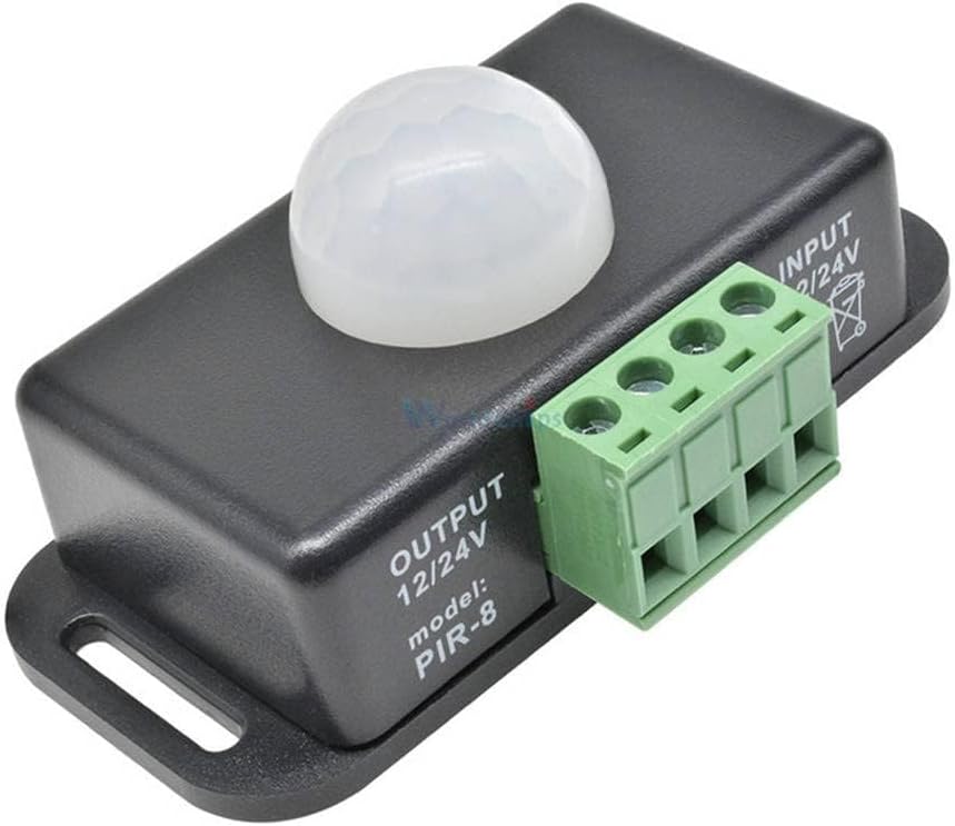 RIDEN DC 12V 24V 8A Automatic Adjustable PIR Motion Sensor Switch IR Infrared Detector Light Switch Module for LED Strip Light Lamp
