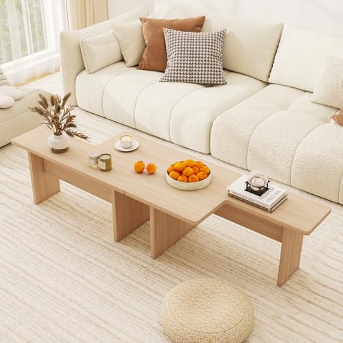 Giantex L-Shaped Coffee Table Set of 2, Modular Nesting...