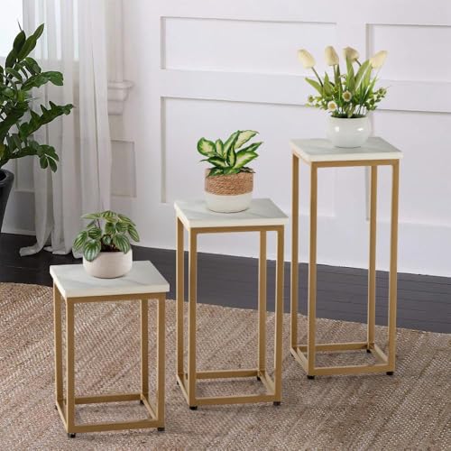 Image of Wakefit Haiku Metal Side Table Alaska White Top