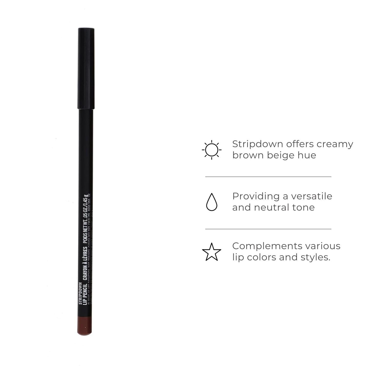 Mac Lip Pencil Stripdown Creamy Brown Beige, 0.05 oz