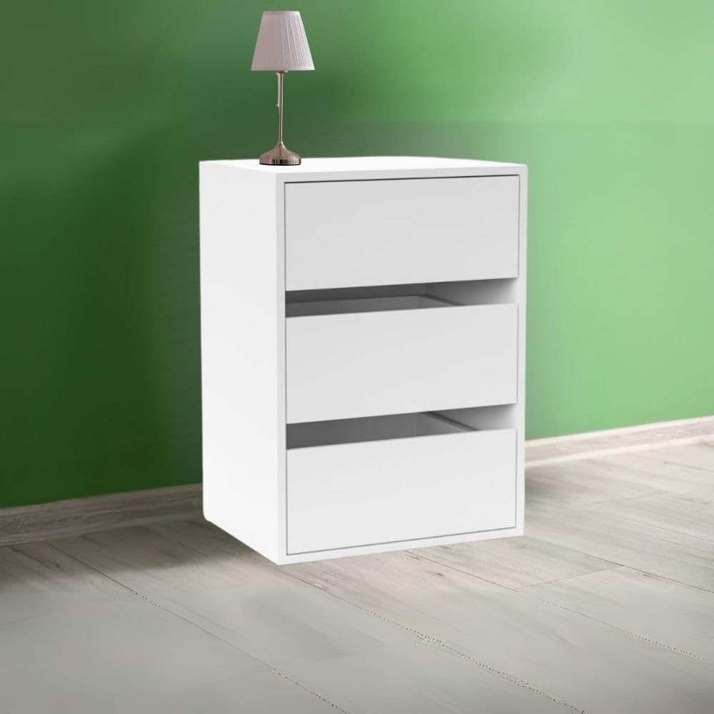 Indomita Cassettiera 3 cassetti Colore Bianco Smart ST2 50.8x39.6x71.3H