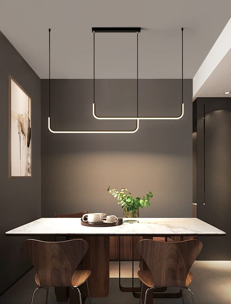 42W LED Hängelampe, LED Pendelleuchte 90cm Esstischlampe, Dimmbar Moderne Hängeleuchte, Hängelampe Esstisch, Kronleuchter Pendellampe Höhenverstellbar für Wohnzimmer Küche Esszimmer
