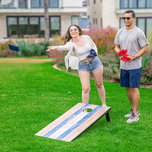 Image of GoSports Portable Cornhole Sets- Includes 2 Boards, 8 Bean Bags, Carry Case