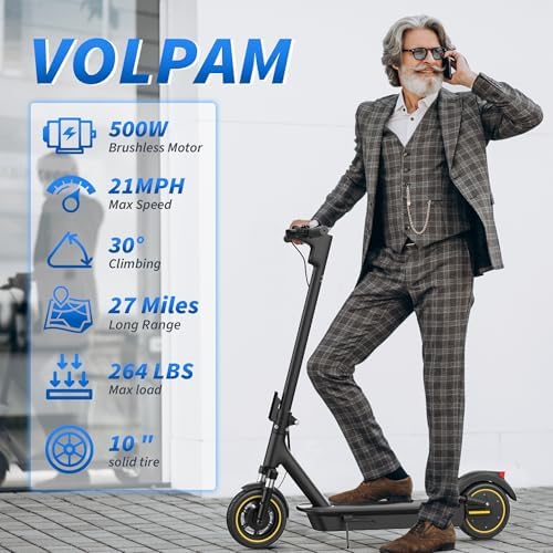 Electric Scooter, 350W Scooter, 19 MPH Max Speed & 15/23 Miles Range, Quick Folding Design, 8.5" Solid Tire, Comfortable Riding, Widened Deck, Cruise Control, Smart APP - 1