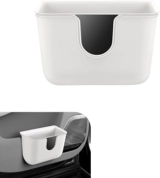 Car Trash Can, Multifunctional Double-Layer Seat Back Hanging Mini Trash Bin, Leak-Proof Waterproof Small Garbage Can for Cars, Universal Car Organizers and Storage Accessories White