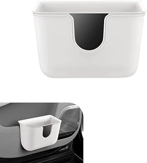 Car Trash Can, Multifunctional Double-Layer Seat Back Hanging Mini Trash Bin, Leak-Proof Waterproof Small Garbage Can for Cars, Universal Car Organizers and Storage Accessories (White)