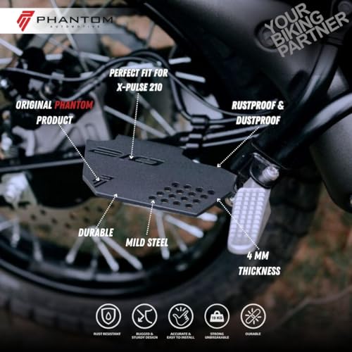 Image of Phantom Footrest For Herro X-Pullsse 210 - Heavy-Duty Rider & Pillion Foot Pegs |Anti-Slip Design |Easy Installation