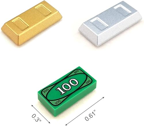 Miniatura 5 de ZHX Treasure Accessories - Cofre de joyas, gemas de diamantes, lingotes de oro, cristales, billetes de dólares de $100 dólares, juguete pirata,