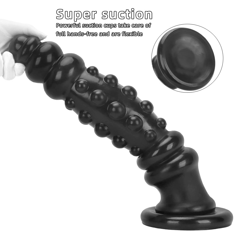 Groß Realistischer Penis Analplug Dildo Alien XXL Monster Analdildo Fantasy Butt Plug mit Saugnapf Analspielzeug G-Punkt Prostata Stimulieren Sexspielzeug für Frauen Männer Analdehner (Schwarz M)