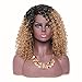 Produktbild HIAYSAN Kurze verworrene lockige blonde Ombre Perücke mit dunklen Wurzeln natürliche synthetische Mode Afro Haar Perücken für schwarze Frauen