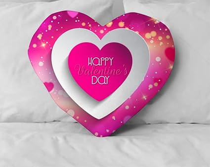 DreamVio Love Heart Shaped Velvet Cushion/Plush/Pillow for Gifting on Birthdays,Anniversaries, Valentine Day Color - Multi (Size- 15x17 inch) Shape 41