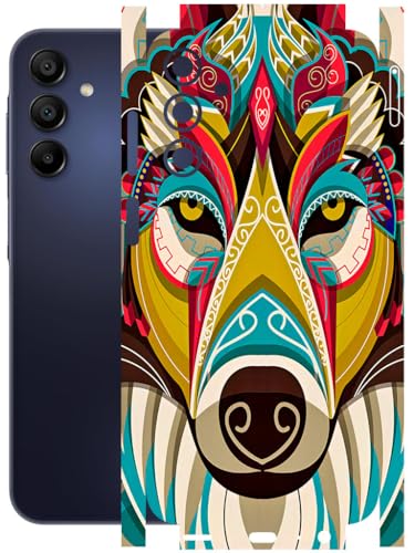 Image of AtOdds - Full Body Back Screen Guard Protector Film - Lamination Wrap Skin Sticker Compatible with Samsung Galaxy A15 (5G) | Scratchproof Matte Finish (Mighty Wolf)