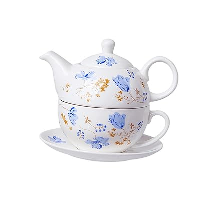 UJEAVETTE Porcelain Teakettle Colorful Painting Tea Kettle for Household Kitchen Hotel Style A