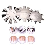WOKOTO 3pcs Easy French Smile Line Gel Cutter Tool Staniless Steel C-Shape Manicure Edge Trimmer Diy Plate Module (3 Patterns)