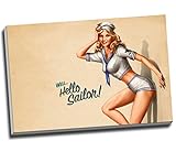 Well Hello Sailor Pin Up Model Canvas Print Wall Art Picture Canvas Prints Large A1 30 X 20 Inches (76.2Cm X 50.8Cm)
