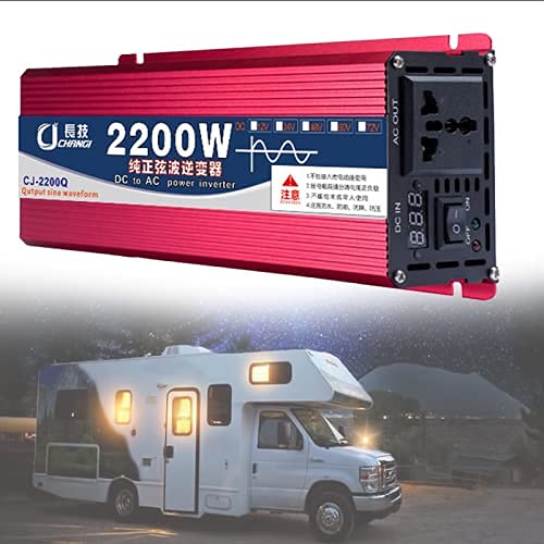 The New 1300w /2600w Peak Power Inverter Pure Sine Wave Dc 12v to 220v 240v Ac Car Converter with Digital Display and 1 Ac Socket