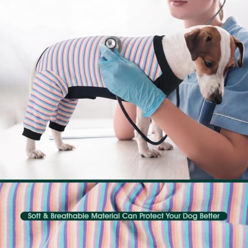 Image of Kuoser Dog Recovery Suit with Anti Licking Rear Leg Sleeve, Purple 2XL