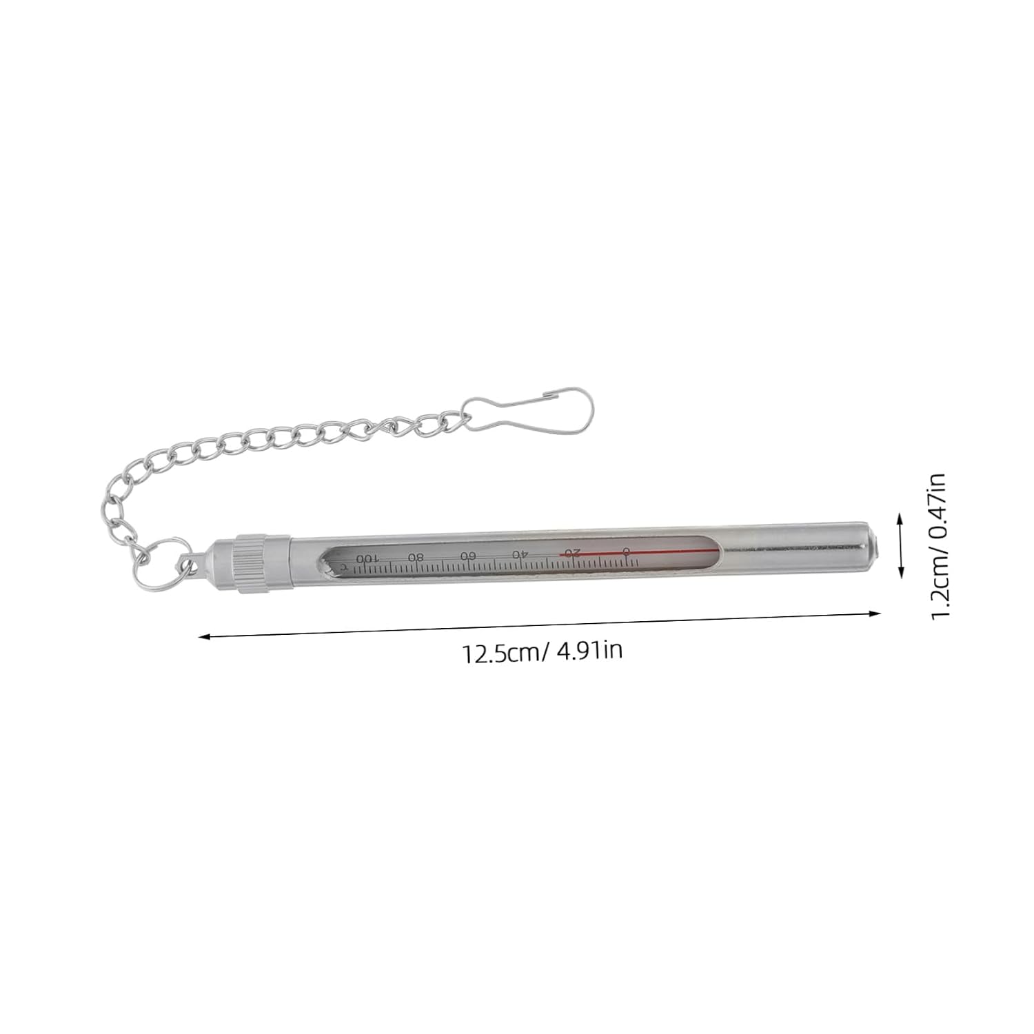 Portable Fly Fishing Thermometer for Accurate Water Temperature Measurement, High-Sensitivity Iron Thermometer with Precise Readings for Fish Tank and Outdoor Sea Fishing Use, 4.92