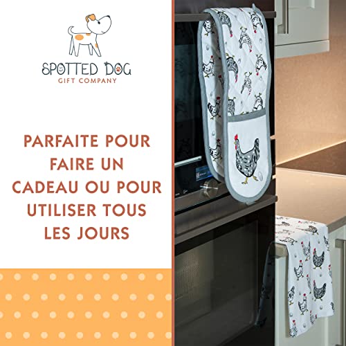 Torchon 100% coton lavable et gant de cuisine double : l'excellence du linge de table
