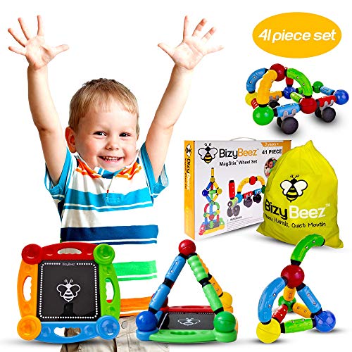 BizyBeez Magnetic Building Blocks Set Special Needs Toys for Kids with Autism, Great for Autistic Boys and Girls, 3 Years Old and Up