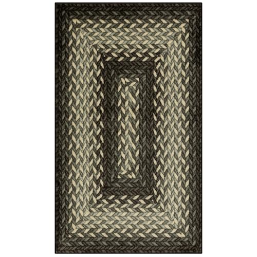 Maples Rugs Marion Bohemian Braided Design Print Area Rug –