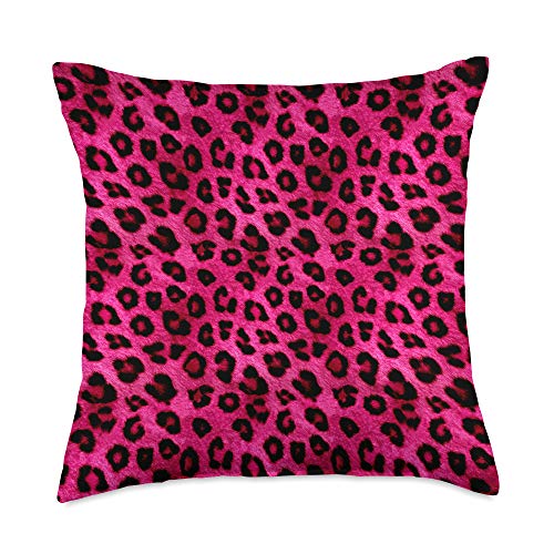 Hot Pink Leopard Print Wild Animal Safari Throw Pillow