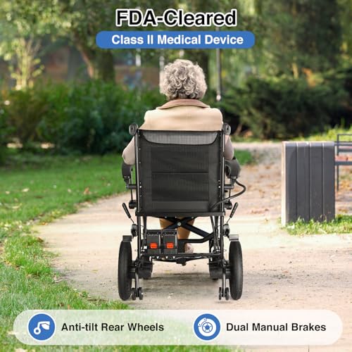 Zurcheel SLB30 Electric Wheelchairs for Adults, Lightweight Foldable Motorized Wheelchair with Removable Battery Liftable Armrest Airline Approved(30 Lbs, Grey)