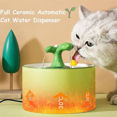 Fuente automática para gatos REAGAR 1.5L de cerámica miniatura 3