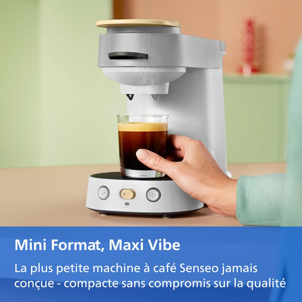 PHILIPS SENSEO Vibe Machine à café à dosettes, Format Compact, Blanc