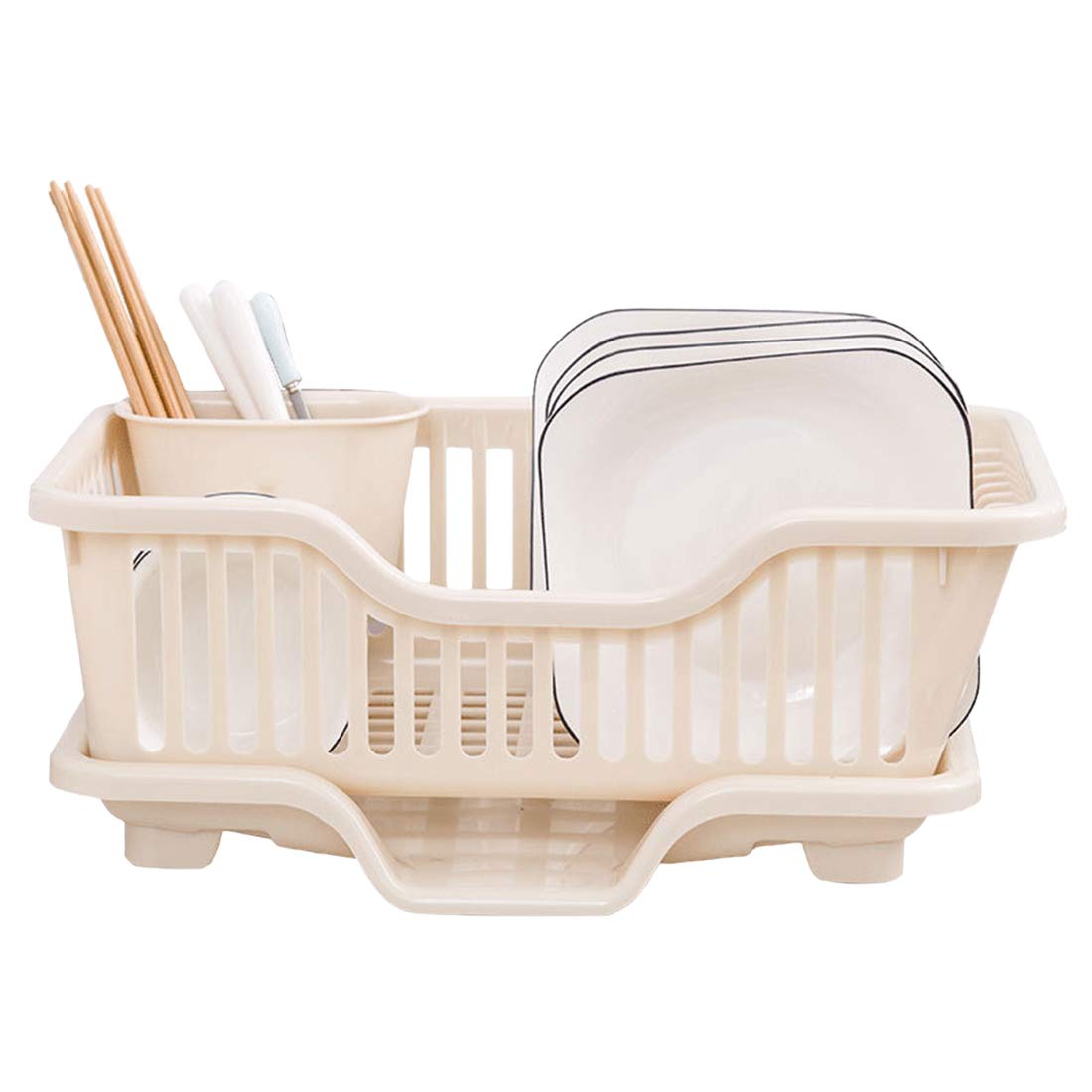 Escurridor de platos de cocina con bandeja de goteo, escurridor de platos de vajilla para una organización eficiente y ordenada de la cocina