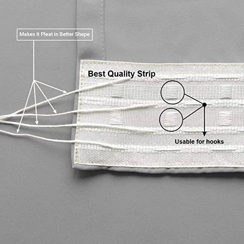 Aspire Homeware Blackout Curtains for Living Room - Pencil Pleat Light Grey Curtains Bedroom Thermal Insulated Super Soft Tape Top Window Curtain & Drapes with Tie Backs 66 x 54 Inch, 2 Panel - Image 6