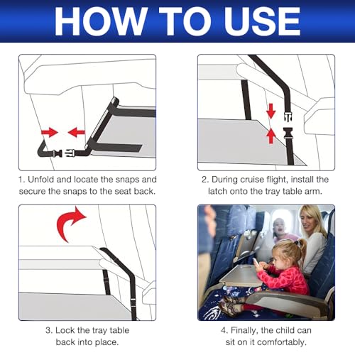 Cama de avión para niños extensor antideslizante para evitar llantos en vuelos 5