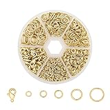 Wholesale 1350 PCS 14K Gold Solid Brass Open Jump Rings Mix-Size Jewelry Connectors Rings Bulk for DIY Jewelry Making Findings