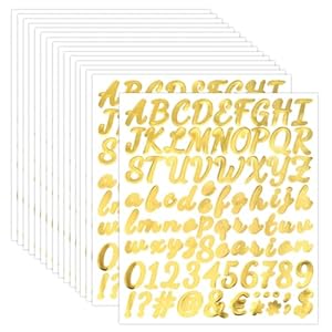 Lasuroa 16 Goldene Buchstaben Aufkleber K25015