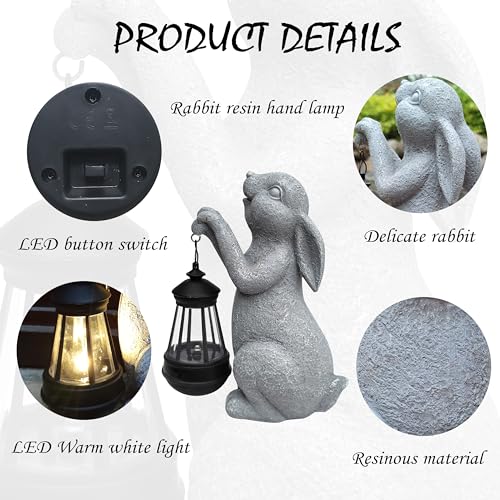 Rabbitsolargardenoutdoorstatuesresinrabbitfigurinedecorationswithsolarlightslanternoutdoorrabbitartdecorforlawnyarduniquehousewarminggiftforgardenhome Urban Country Home Decor Rabbit solar garden outdoor statuesresin rabbit figurine decorations with solar lights lantern outdoor rabbit art decor for lawnyard unique housewarming gift for garden home urban country home decor