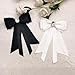 Fashion Ribbon Bow Tie Brooch Pins for Women Girls Crystal Lace Uniform Pre-Tied Necktie Bowknot Corsage Brooches Party Ceremony Accessories Christmas Birthday Elegant Accessory (White)