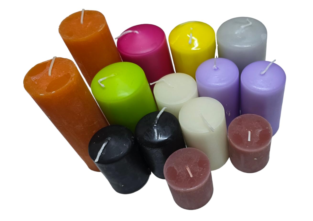HMH 5 Kg Stumpen Bunte Kerzen 2.Wahl gemischt Stumpenkerzen mehrere Farben/Größen B-Ware runde eckige mindestens 2 Farben und 2 Größen