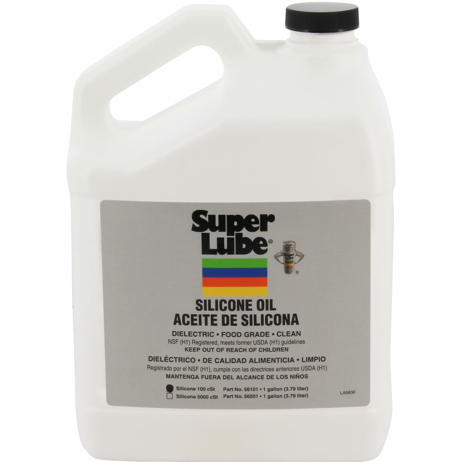 Super Lube 56101 Synthetic Silicone Oil 100 cSt, 1 gal Bottle, Translucent Clear